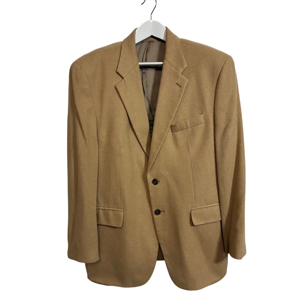Vintage Polo University Ralph Lauren Blazer Camel Tan Made Canada Mens 46
